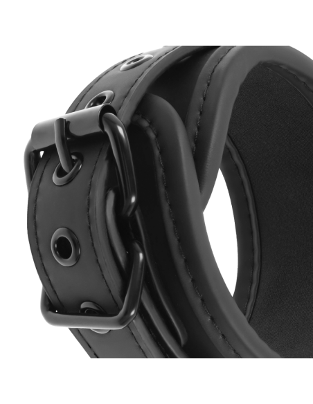 FETISH SUBMISSIVE - VEGAN LEATHER ANKLE CUFFS WITH NOPRENE LINING