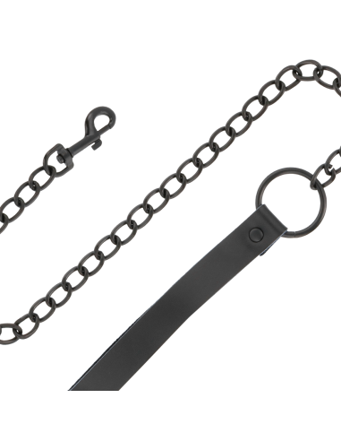 DARKNESS - BLACK LEATHER HANDCUFFS AND COLLAR