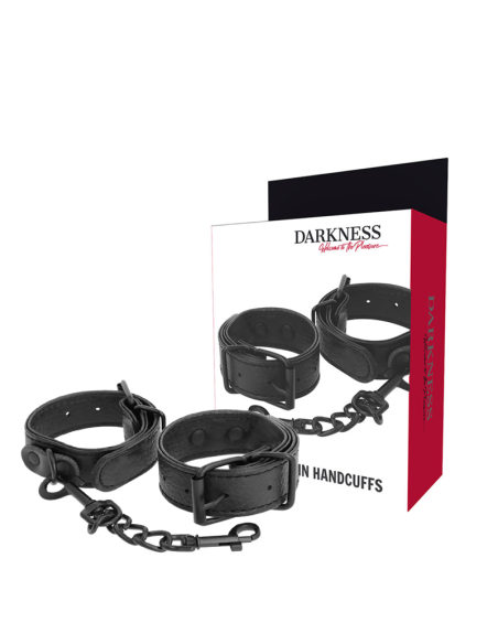 DARKNESS - WIDE THIN TEXTURED HANDCUFFS