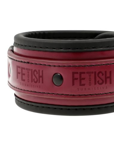 FETISH SUBMISSIVE DARK ROOM - VEGAN LEATHER HANDCUFFS WITH NEOPRENE LINING
