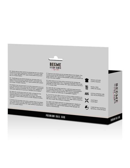 BEGME - BLACK EDITION BALL GAG VEGAN LEATHER