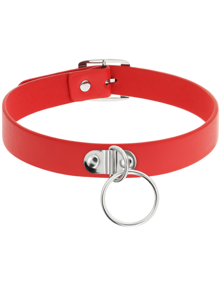 COQUETTE CHIC DESIRE - RED VEGAN LEATHER NECKLACE WOMAN FETISH ACCESSORY