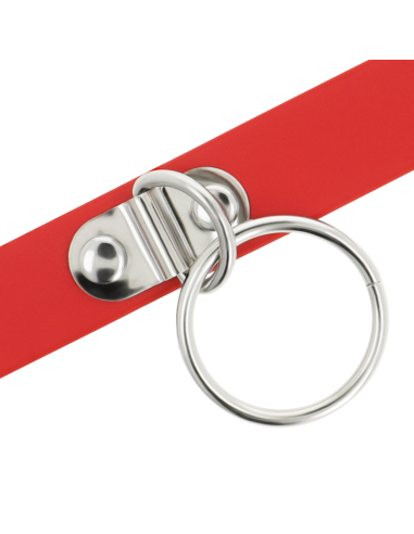 COQUETTE CHIC DESIRE - RED VEGAN LEATHER NECKLACE WOMAN FETISH ACCESSORY