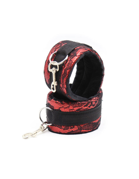 OHMAMA FETISH - VELVET HANDCUFFS WITH NYLON TAPE
