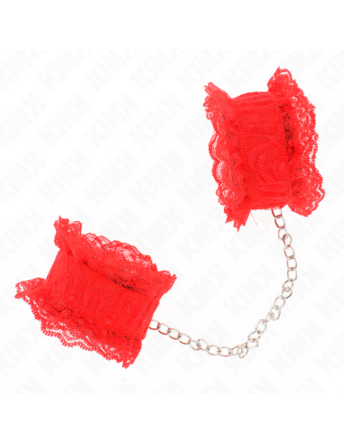 KINK - LACE ELASTIC WRIST RESTRAINTS RED