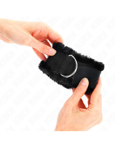KINK - FURRY LINED WRIST RESTRAINTS BLACK ADJUSTABLE 17-31 CM X 7 CM