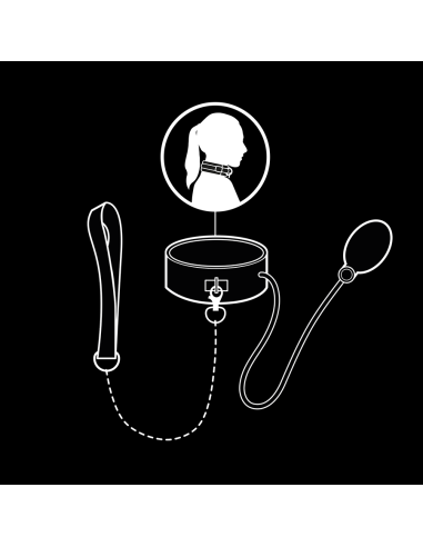 FETISH SUBMISSIVE BONDAGE  - Pripučiamas smaugimo antkaklis su grandine
