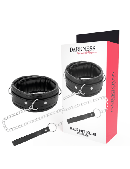 DARKNESS - SOFT LEATHER NECKLACE WITH CHAIN