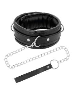 DARKNESS - SOFT LEATHER NECKLACE WITH CHAIN 2