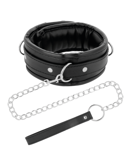 DARKNESS - SOFT LEATHER NECKLACE WITH CHAIN