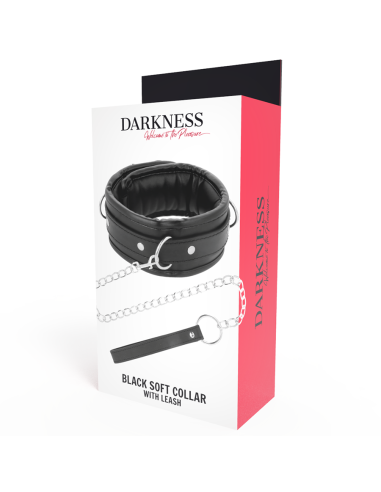 DARKNESS - SOFT LEATHER NECKLACE WITH CHAIN