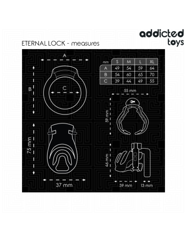 ADDICTED TOYS LOCKED - ETERNAL LOCK PENIS CAGE 9 CM