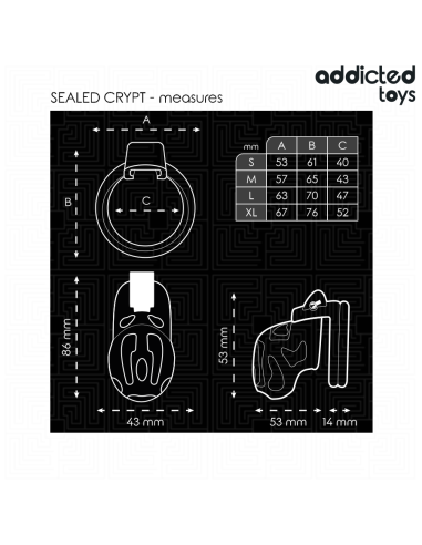 ADDICTED TOYS LOCKED - SEALED CRYPT PENIS CAGE 8 CM