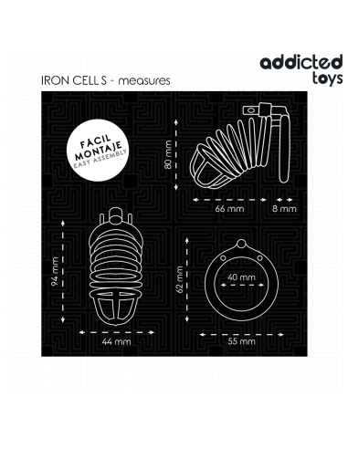 ADDICTED TOYS LOCKED - METALINIS GELEŽIES LĄSTELIŲ VARPOS NARVAS 4 CM DYDIS S