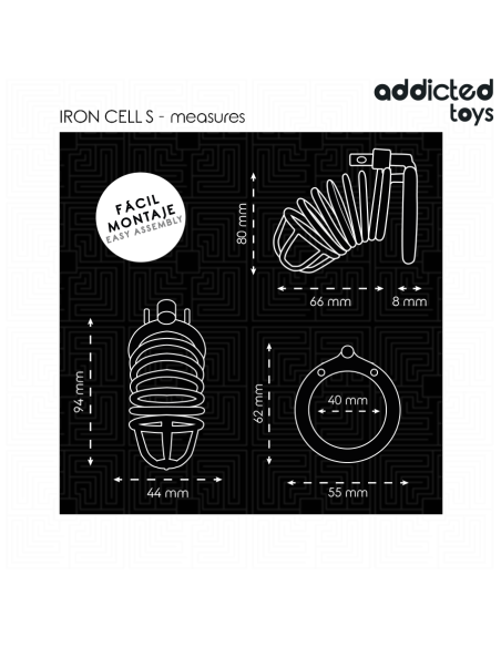 ADDICTED TOYS LOCKED - METALINIS GELEŽIES LĄSTELIŲ VARPOS NARVAS 4 CM DYDIS S