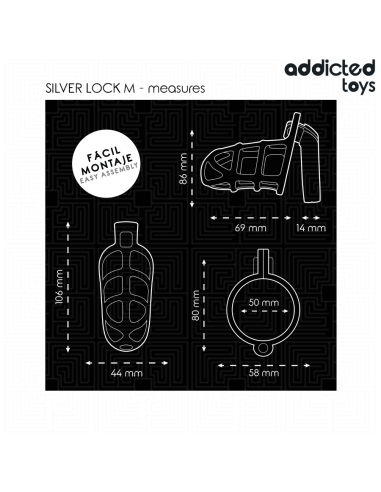 ADDICTED TOYS LOCKED - SIDABRINIS METALINIS VARPOS NARVAS, M DYDIS