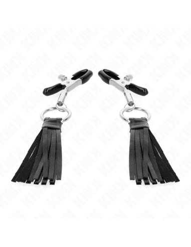 KINK - LEATHERETTE TASSEL NIPPLE CLAMPS 6 CM