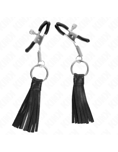 KINK - LEATHERETTE TASSEL NIPPLE CLAMPS 6 CM