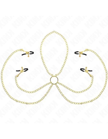KINK - 4 NIPPLE AND CLIT CLAMPS ADJUSTABLE GOLD