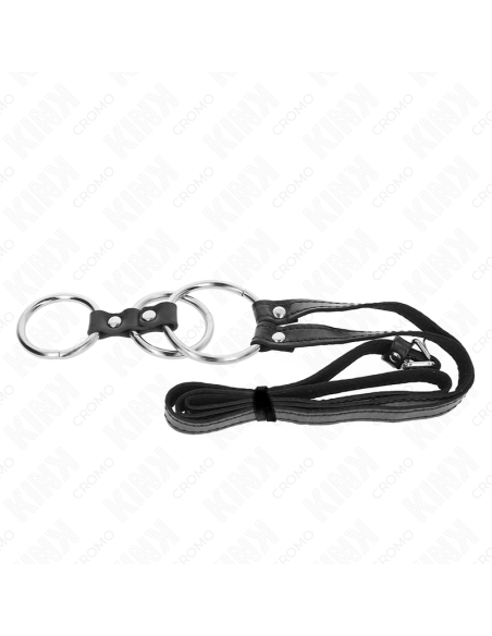 KINK - TRIGUBAS METALINIS VARPOS ŽIEDAS 3,8–5 CM SU ODINIS DIRŽAS 112 CM