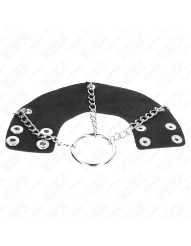 KINK - PENIS RING 4 CM CHAIN 7 CM METAL WITH LEATHER BELT