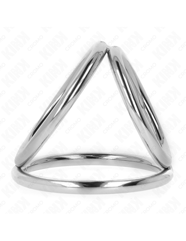 KINK - trigubo chromo metalinis penio žiedas 3,2–4,5 cm