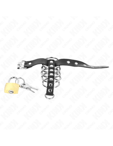 KINK - ODINIS PENIO ŽIEDAS SU UŽRAKTU 21 X 2 CM IR 5 METALINIAI ŽIEDAI NUO 3 CM IKI 4 CM