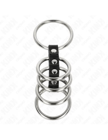 KINK - 5 METALINIAI PENIO ŽIEDAI NUO 3,7 CM IKI 5 CM, SUJUNGTI ODA