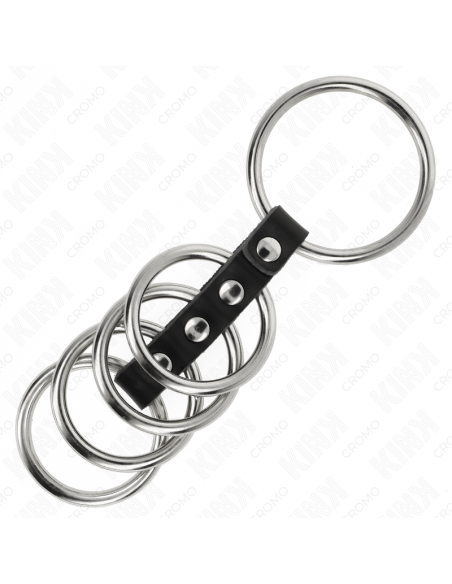 KINK - 5 METALINIAI PENIO ŽIEDAI NUO 3,7 CM IKI 5 CM, SUJUNGTI ODA