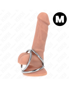 KINK - TRIGUBO CHROME METALINIS PENIO ŽIEDAS 3,8 CM IKI 5 CM, 2 MODELIS