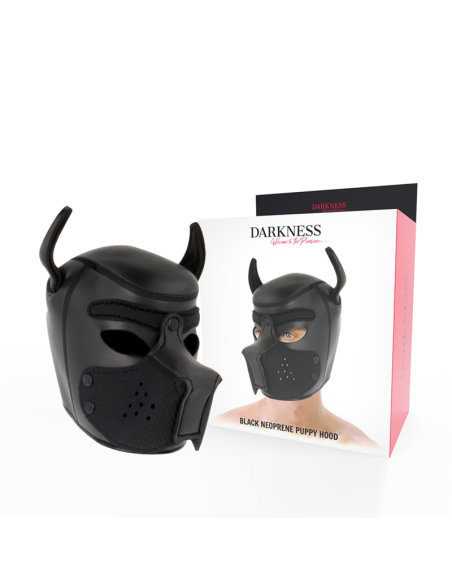 DARKNESS - NEOPRENE DOG MASK WITH REMOVABLE MUZZLE L