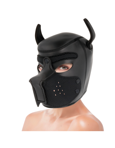 DARKNESS - NEOPRENE DOG MASK WITH REMOVABLE MUZZLE L