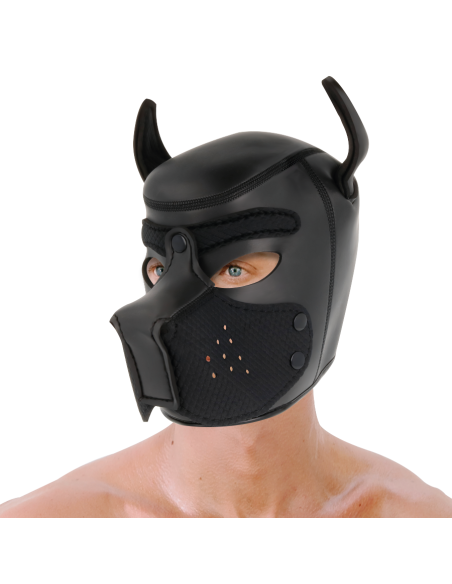 DARKNESS - NEOPRENE DOG MASK WITH REMOVABLE MUZZLE L