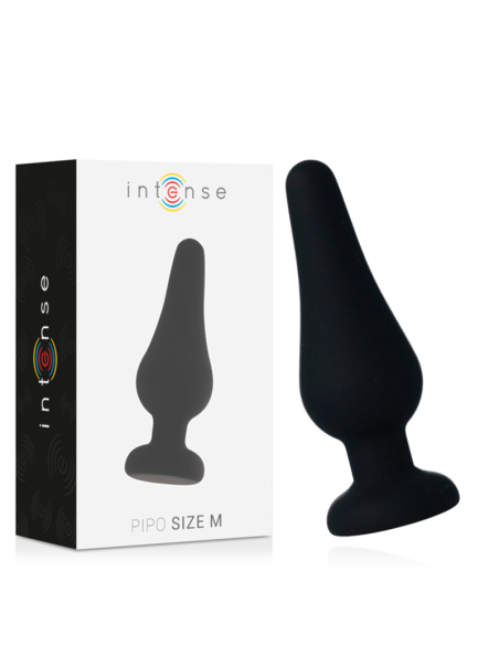 INTENSE - Analinis kaištis PIPO M, juodo silikono, 11 cm