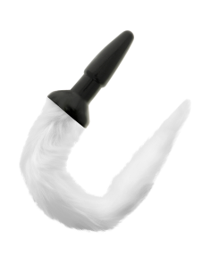 DARKNESS - SILICONE ANAL PLUG WITH WHITE TAIL 2