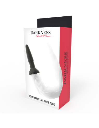 DARKNESS - SILICONE ANAL PLUG WITH WHITE TAIL