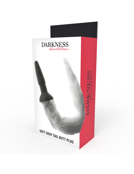 DARKNESS - SILICONE ANAL PLUG WITH GRAY TAIL