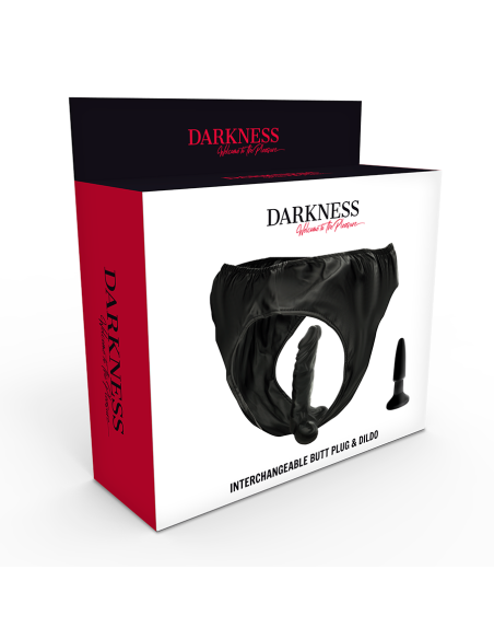 DARKNESS - kelnaitės su kištuku ir keičiamu dildo