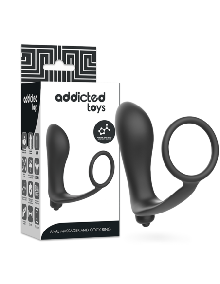 ADDICTED TOYS “ – VIBRUOJAMAS ANALINIS KAIŠTIS SU PENIO ŽIEDU