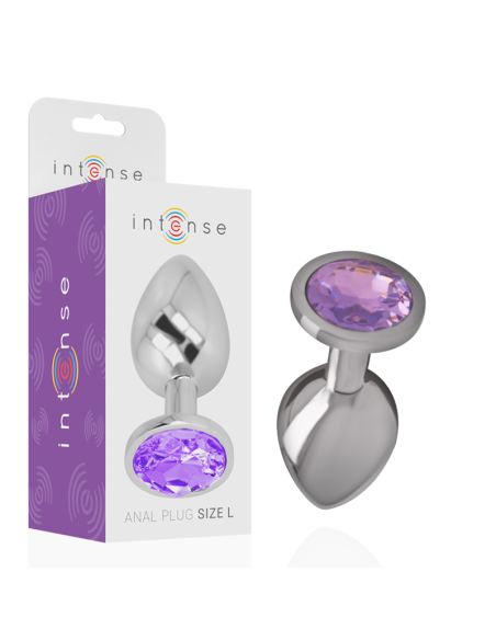 INTENSE - ALUMINUM METAL ANAL PLUG WITH VIOLET CRYSTAL SIZE S