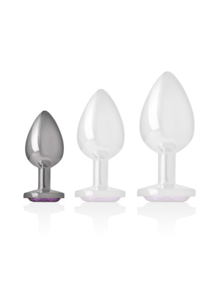 INTENSE - ALUMINUM METAL ANAL PLUG WITH VIOLET CRYSTAL SIZE S