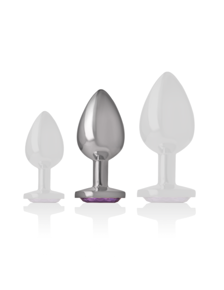 INTENSE - ALUMINUM METAL ANAL PLUG WITH VIOLET CRYSTAL SIZE M
