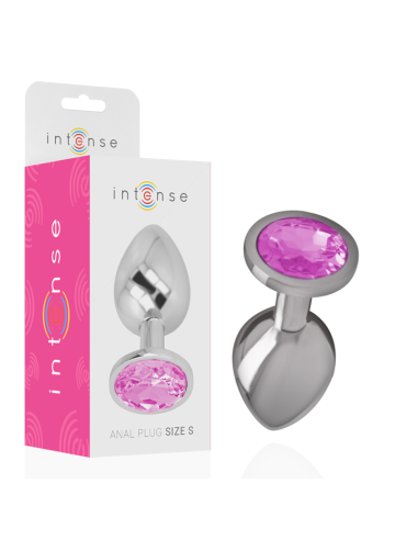 INTENSE - ALUMINUM METAL ANAL PLUG WITH PINK CRYSTAL SIZE S