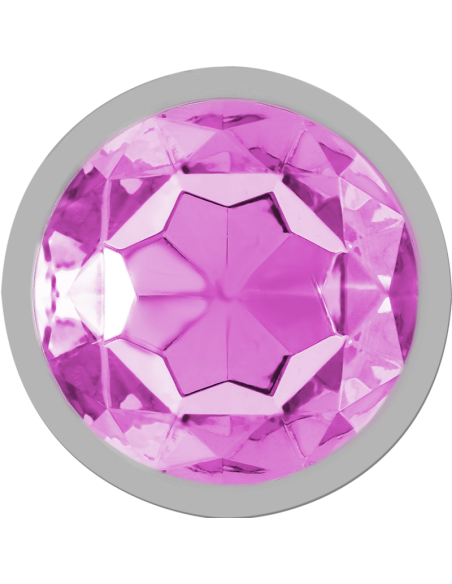 INTENSE - ALUMINUM METAL ANAL PLUG WITH PINK CRYSTAL SIZE S