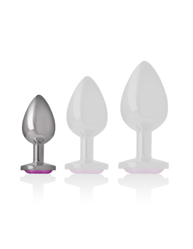 INTENSE - ALUMINUM METAL ANAL PLUG WITH PINK CRYSTAL SIZE S