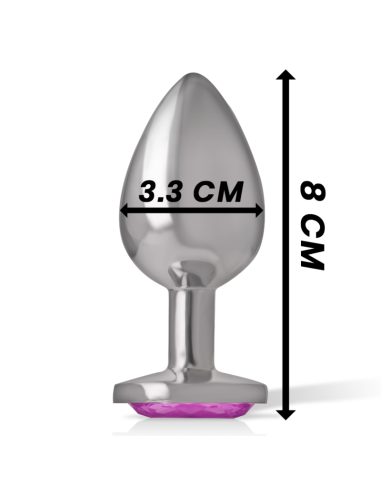 INTENSE - ALUMINUM METAL ANAL PLUG WITH PINK CRYSTAL SIZE M