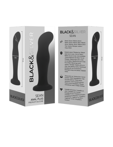 BLACKandSILVER - SEAN PLUG ANAL PREMIUM SILICONE BLACK