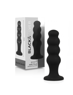 BLACKandSILVER - SCOTT PREMIUM SILICONE ANAL PLUG BLACK 2