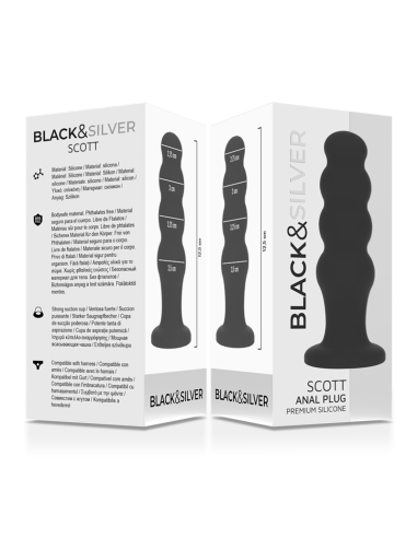 BLACKandSILVER - SCOTT PREMIUM SILIKONINIS ANALINIS KAIŠTELIS, JUODAS
