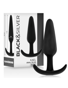 BLACKandSILVER - KAEL SILICONE ANAL PLUG WITH MEDIUM HANDLE
